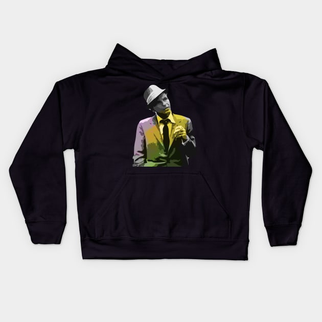 Frank Sinatra Kids Hoodie by GreenRabbit